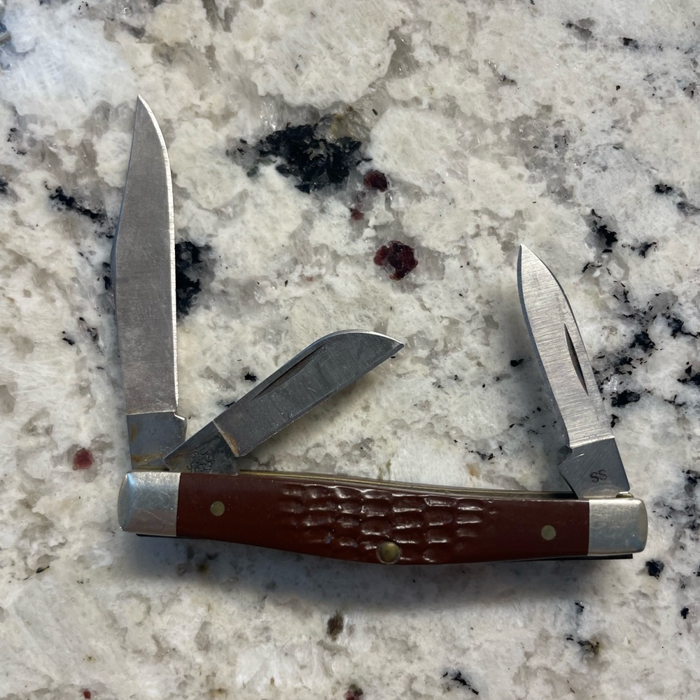 Case Brown Synthetic Small Stockman Pocket Knife - Picture 2 of 6